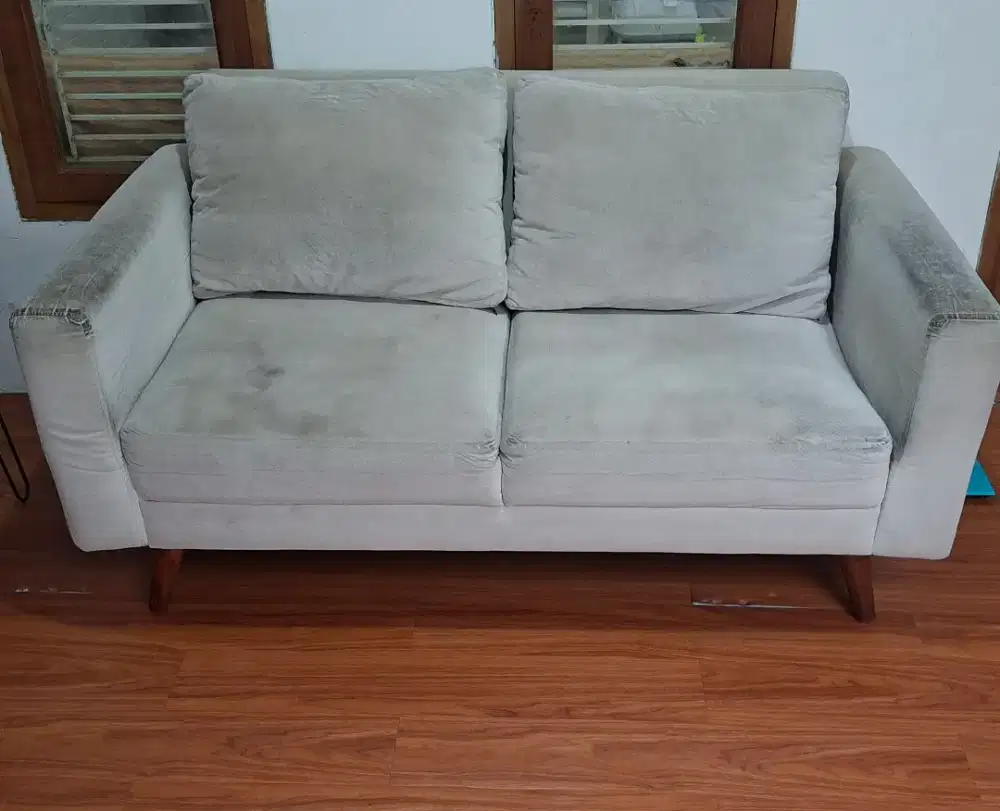 Sofa 2 seater bekas warna grey