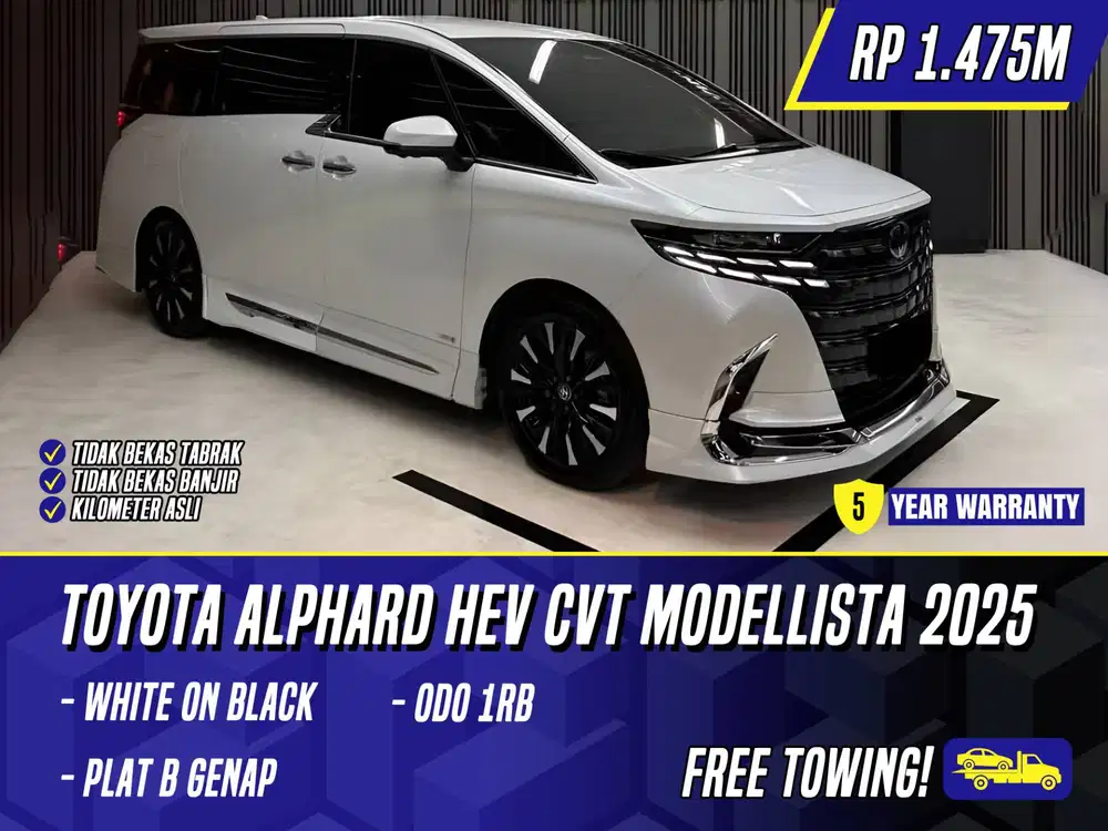Toyota Alphard HEV Hybrid CVT Modellista 2025 NIK 2024 White Putih