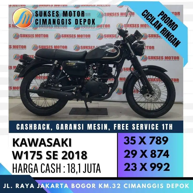 KAWASAKI W175 SE 2018 MULUS CASH/KREDIT CC/PAYLATER FREE SPIN UPTO 500