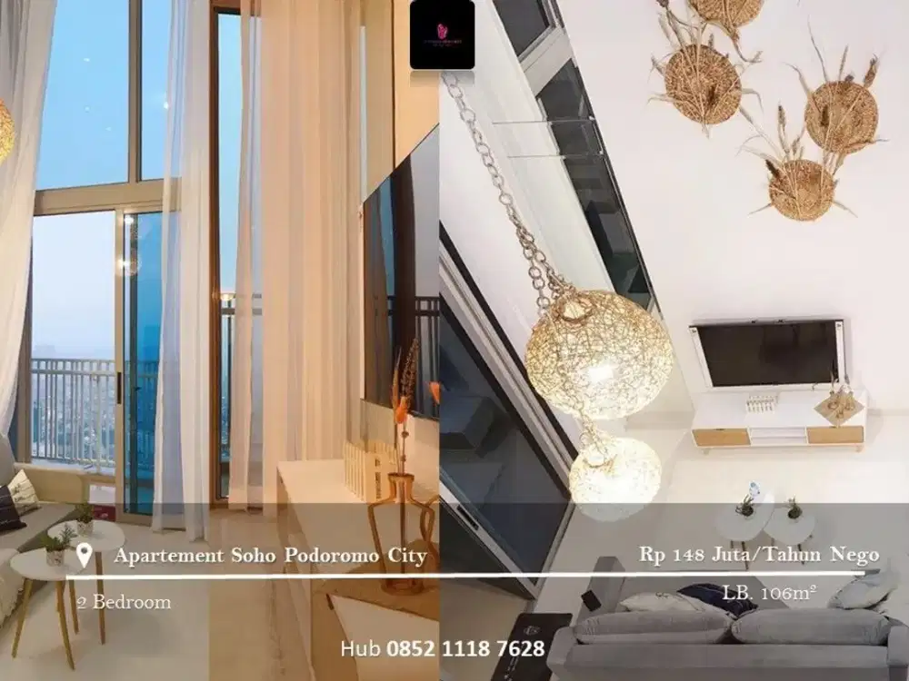 Disewakan Apartement Soho Podoromo City High Floor 2BR Full Furnished