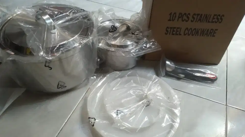 10 PCS STAINLESS STEEL COOKWARE .BARU .