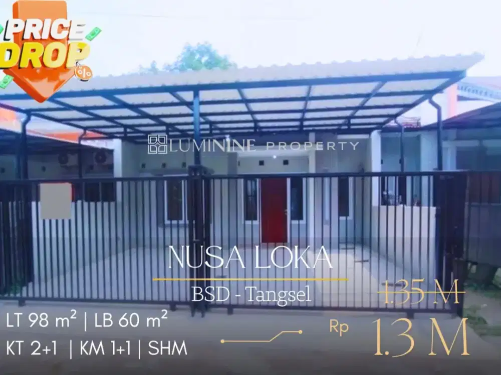 rumah dijual siap huni di nusa loka dekat dengan tol dan stasiun