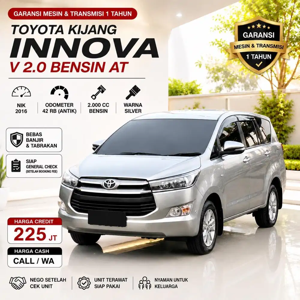 Toyota Kijang Innova Reborn V AT 2016 KM Antik 40rb Garansi 1 Tahun