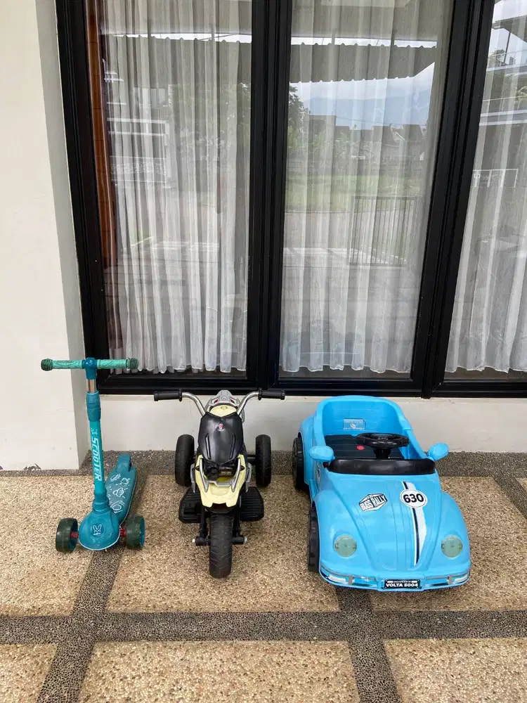 Mobil & Motor Elektric Anak & Scooter (3 barang MURAH BANGET)