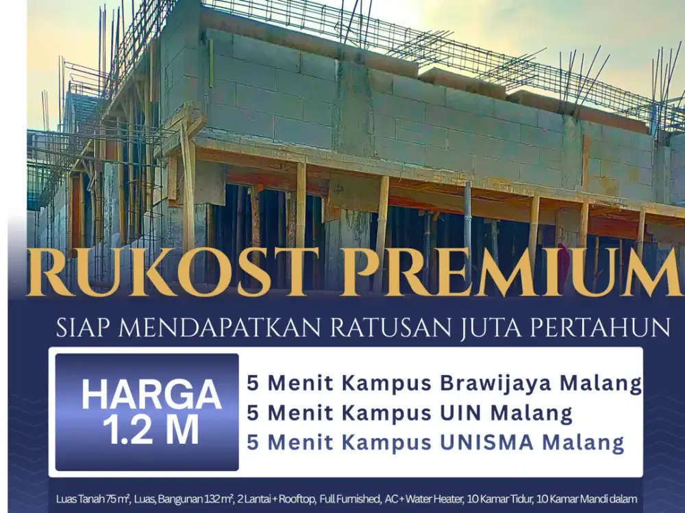 Jual Kos Malang 5 Menit Kampus UMM Malang Lebar Jalan 6 Meter Passive Income Ratusan Juta Setahun