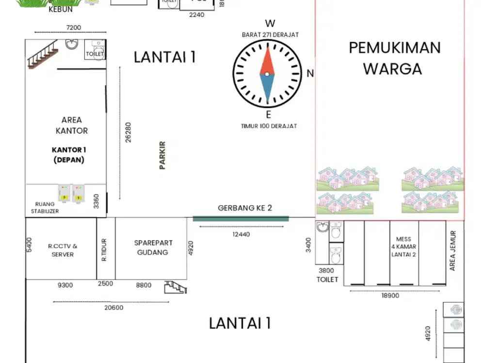 Disewakan Gudang Kantor Mess akses kontainer Cimuning - Bekasi