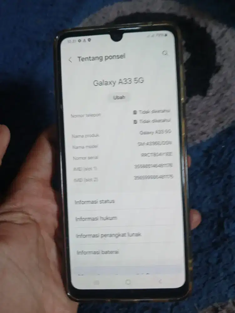 Samsung a33 ram 8/128 hp charger