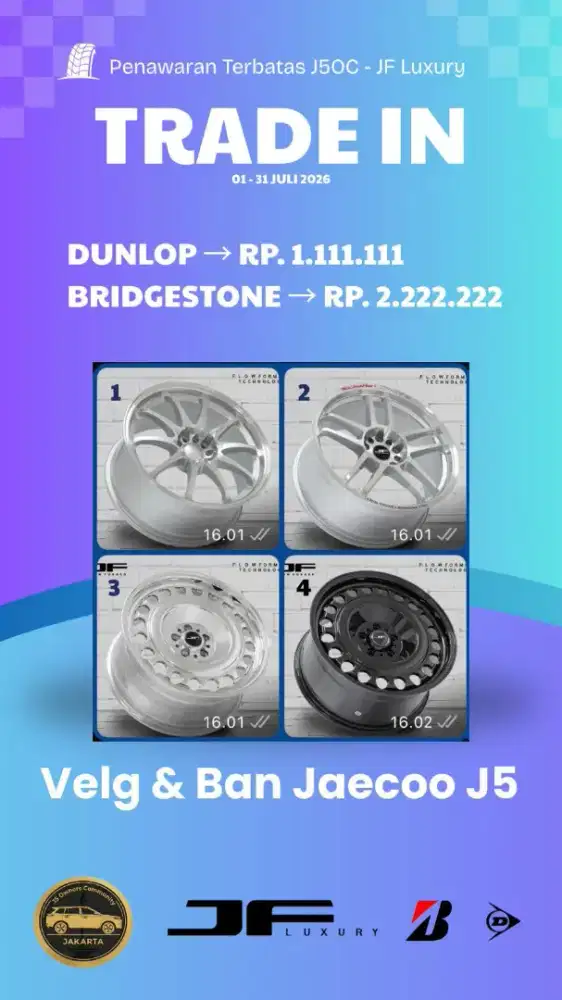 Promo Trade In Velg dan Ban Jaecoo J5