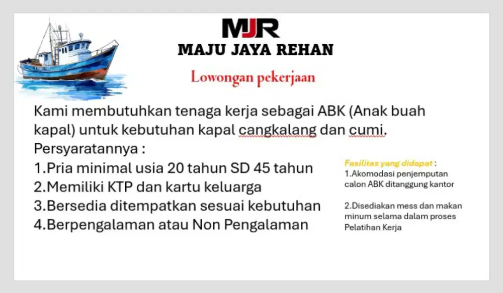 Lowongan kerja ABK