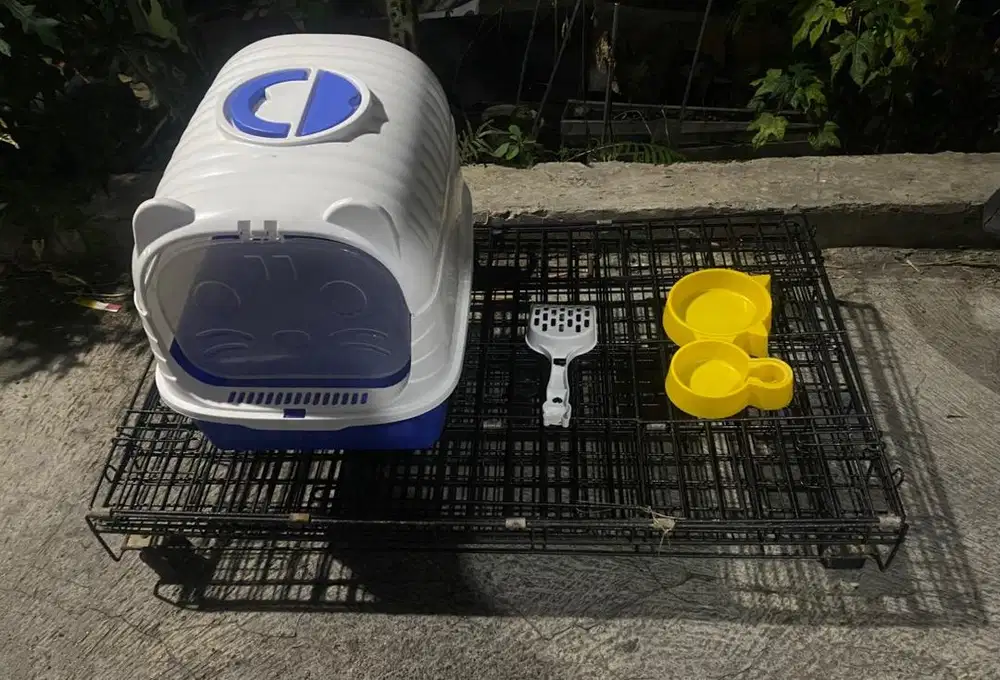 Kandang Jumbo + Litter Box + Tempat makan