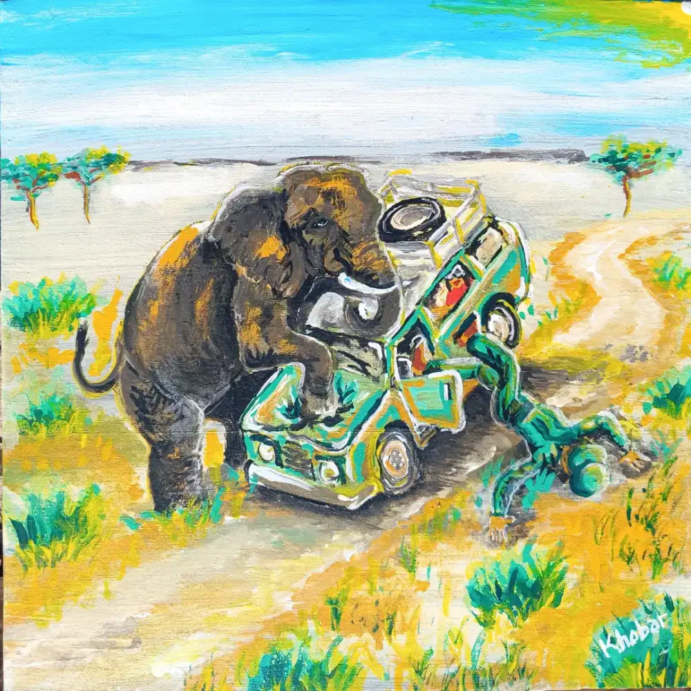 Got Snack Sir? Lukisan Asli Acrylic di Kanvas oleh Khobar Santosa