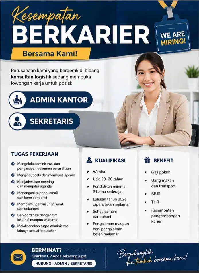 Hiring Admin Kantor & Sekretaris - Konsultan Logistik