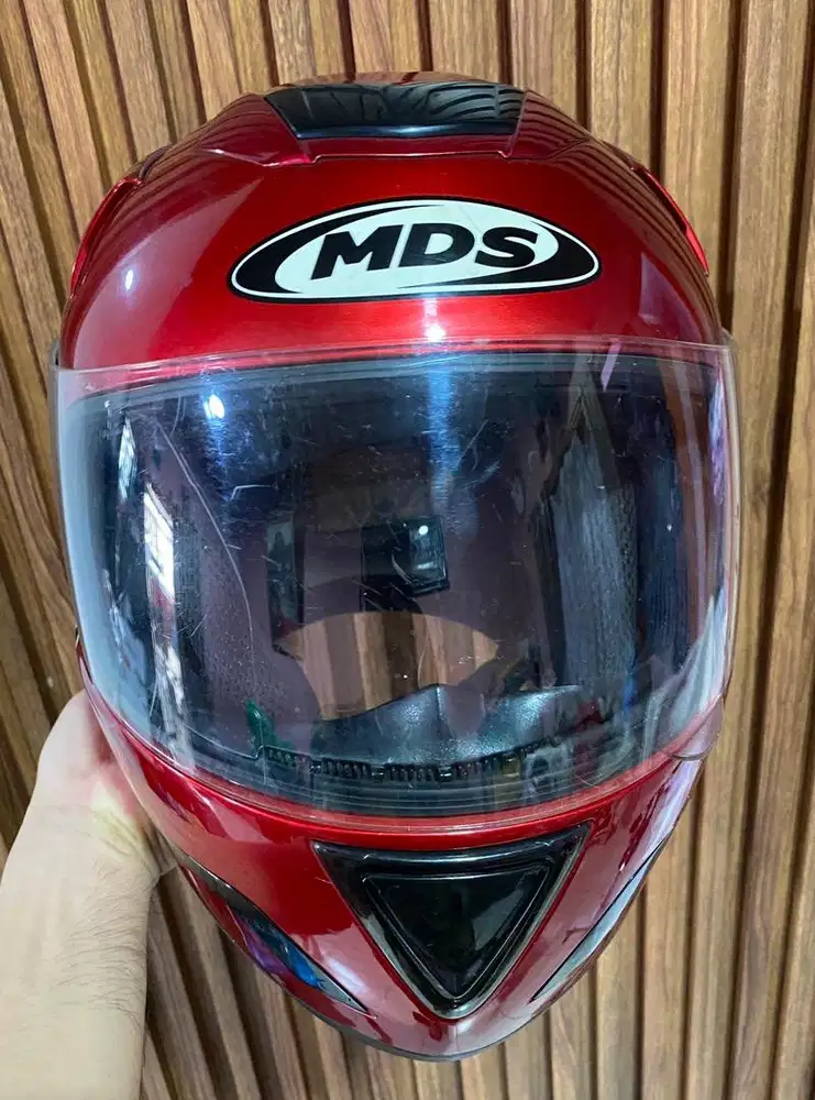 Helm MDS merah ukuran XL dewasa