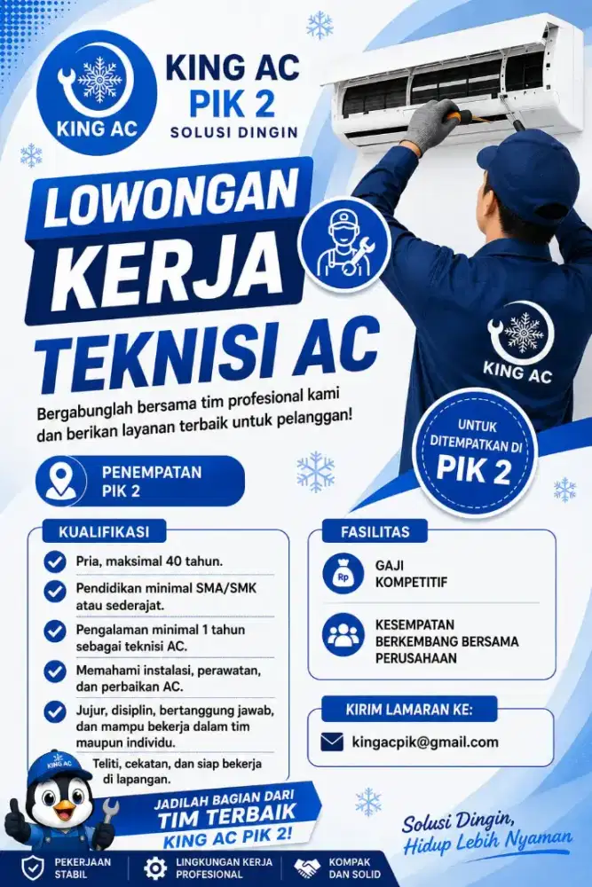 Lowongan kerja teknisi ac di pik