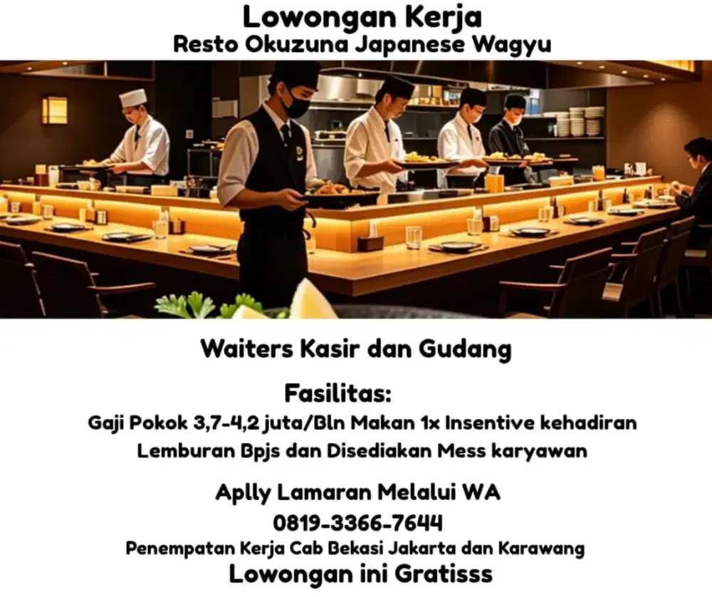 Butuh segera tenaga Kerja Resto