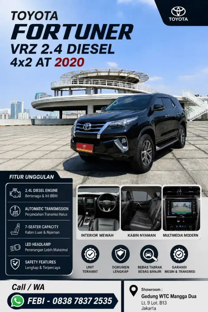 2020 Toyota Fortuner VRZ 2.4 Diesel 4X2 AT Matic Terawat