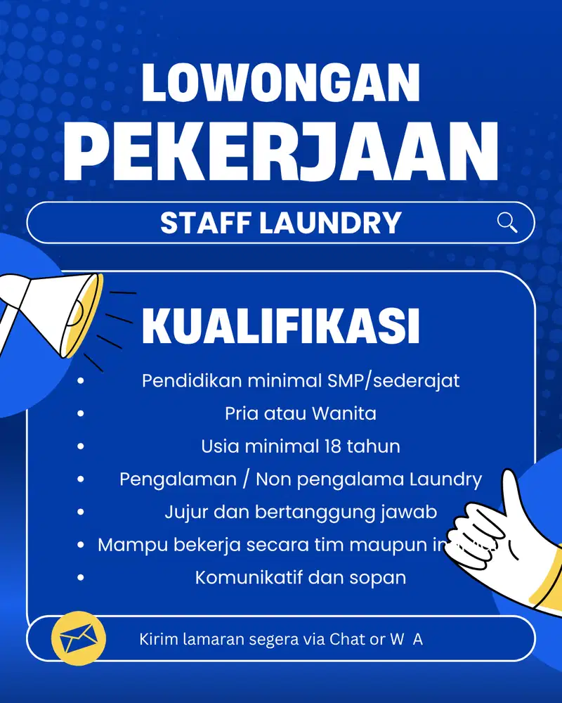 STAFF LAUNDRY ( Admin/Kasir/Produksi )