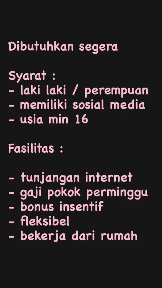 Loker online sosmed