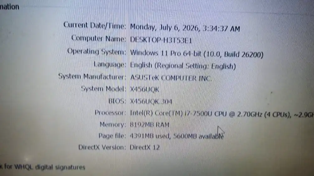 Asus a456u i7 gen 7 invidia
