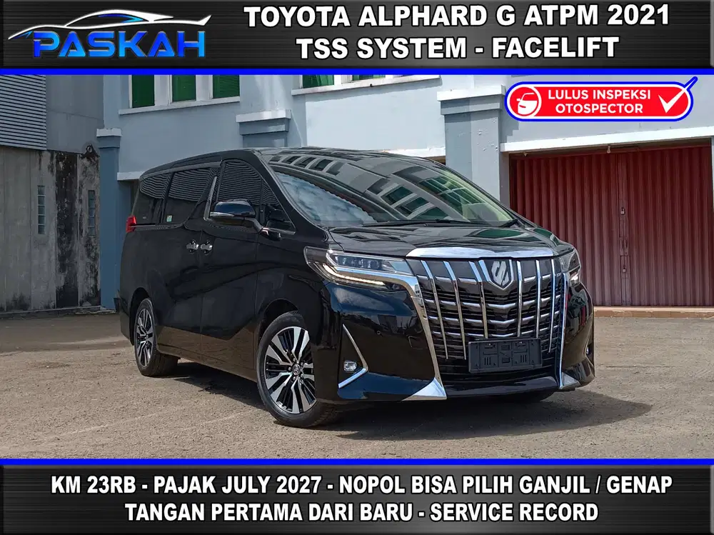 PAJAK=1 TAHUN 2027 Bunga=4% Km=23K Alphard G ATPM 2021 ALPHARD G 2021