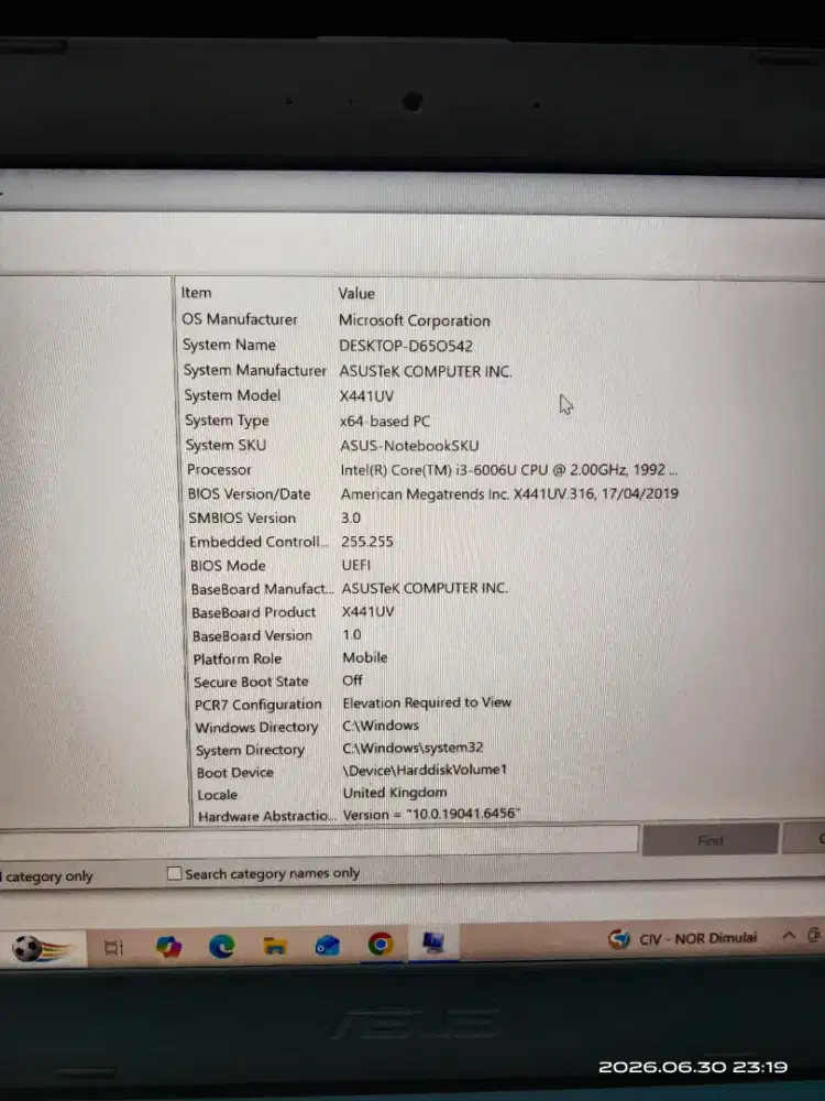 Laptop Asus x441uv
