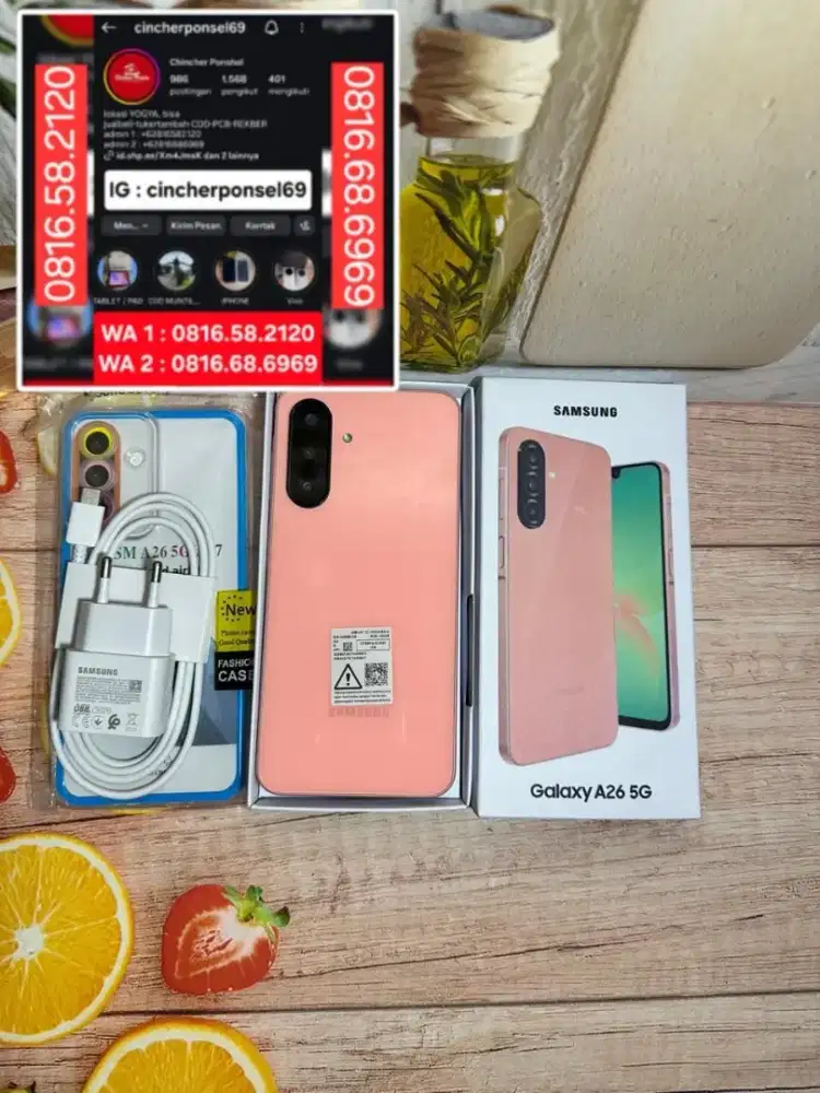 Jual hp samsung A26 5g 8/256 istimewa likenew grns 11 26 free ADAPTOR