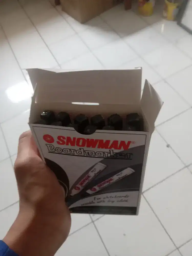 Spidol snowman white board marker 1 pack isi 12