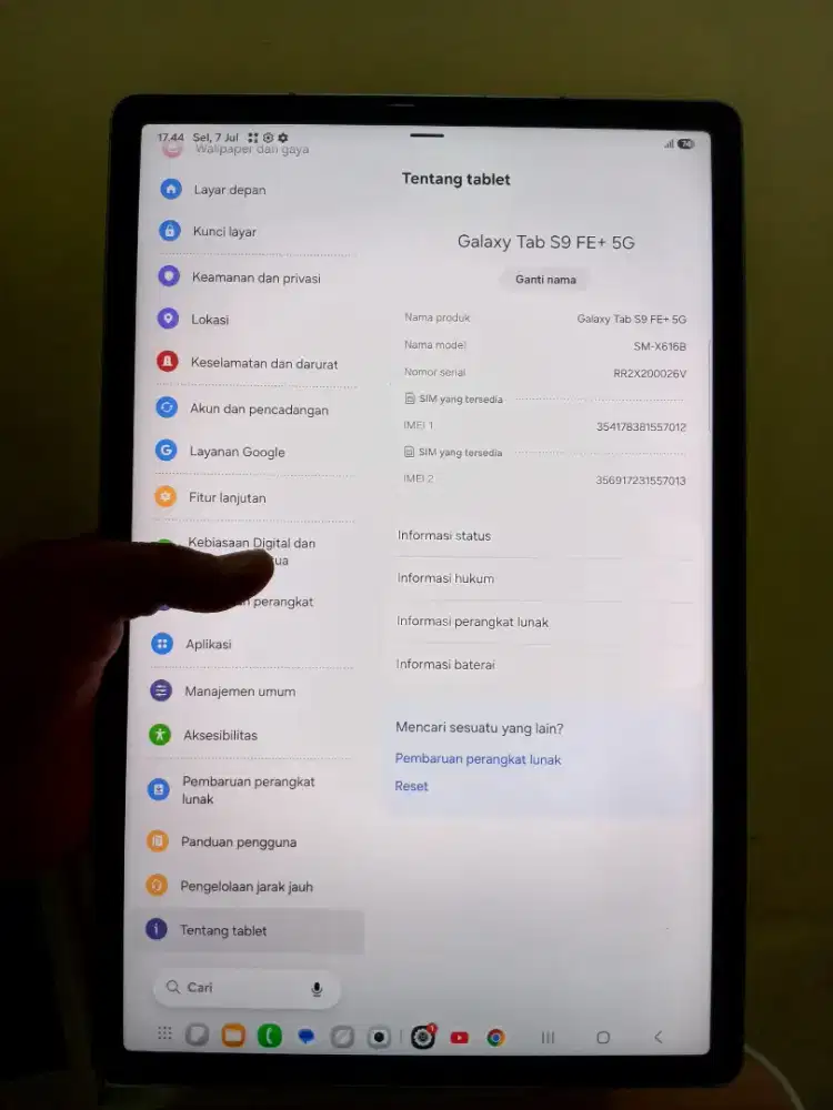 Tab samsung s9 fe plus 5g 12/256 with keyboard