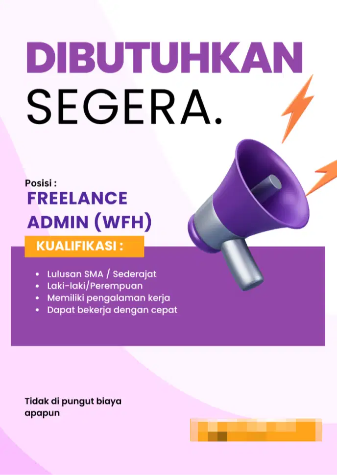 Mencari Admin Follow up Customer