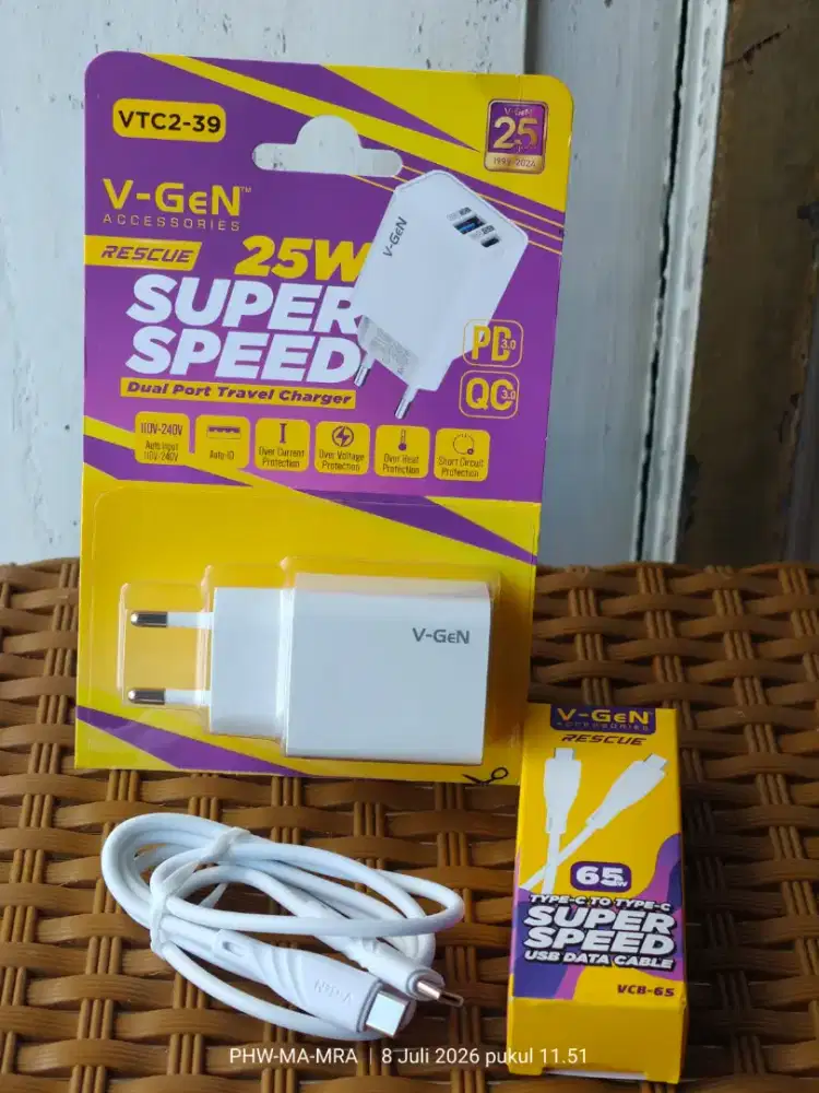 Charger Vgen 25watt ( GARANSI RESMI 1 TAHUN )