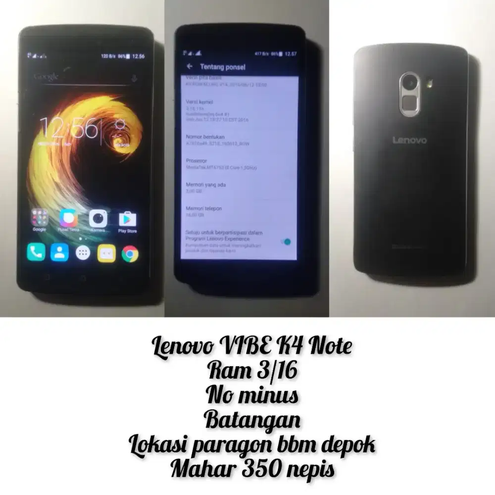 Dijual lenovo vibe K4 Note