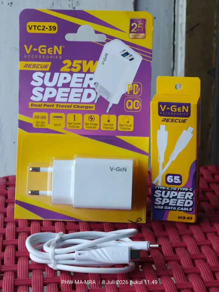 Charger Vgen 25watt ( GARANSI RESMI 1 TAHUN )