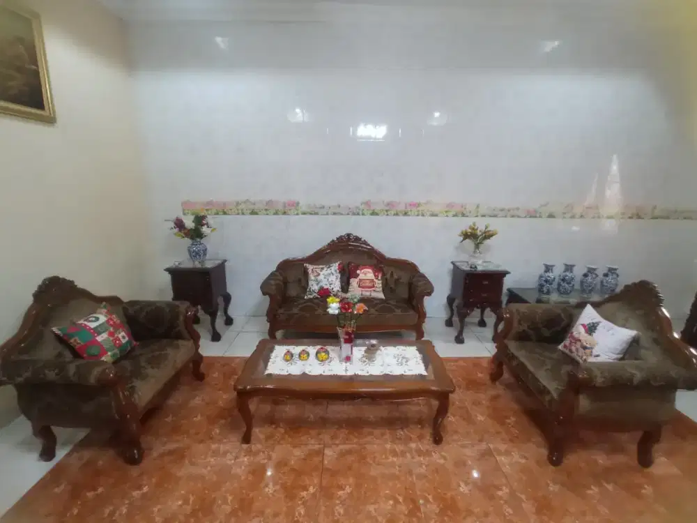 [DIJUAL] Bundle Set Kursi Sofa Tamu & meja Kayu Jati Ukir Klasik Mewah