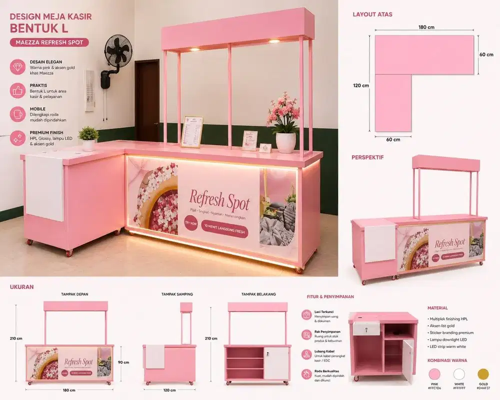 Meja Booth Bahan HPL