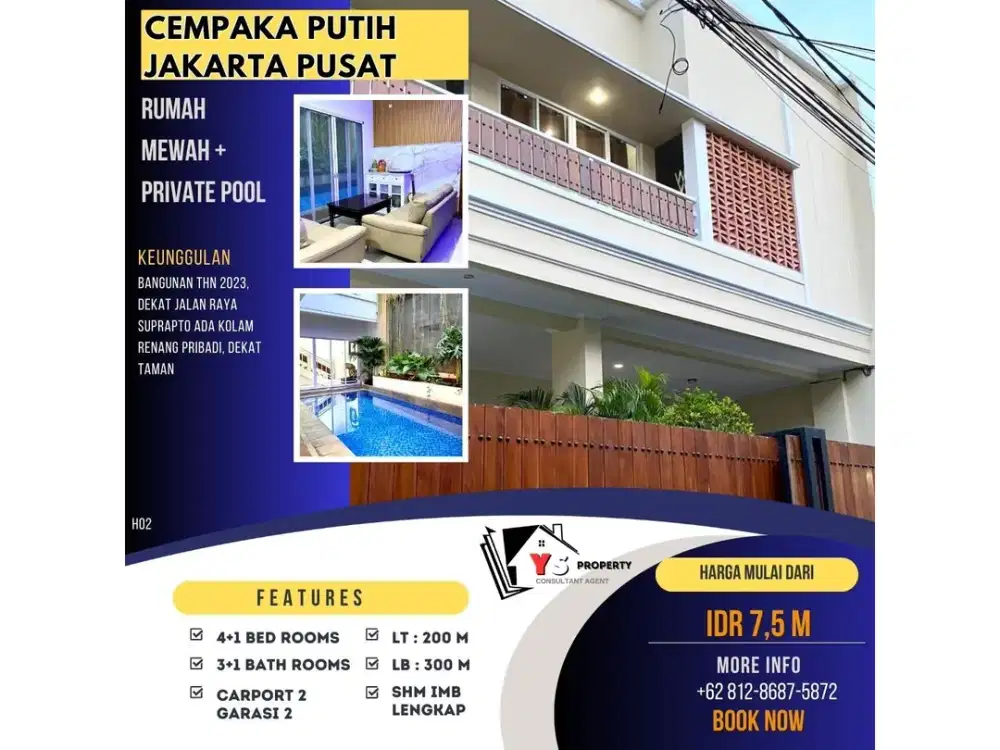 CEMPAKA PUTIH JAKPUS RUMAH MEWAH DENGAN PRIVATE POOL BANGUNAN 2023 H02