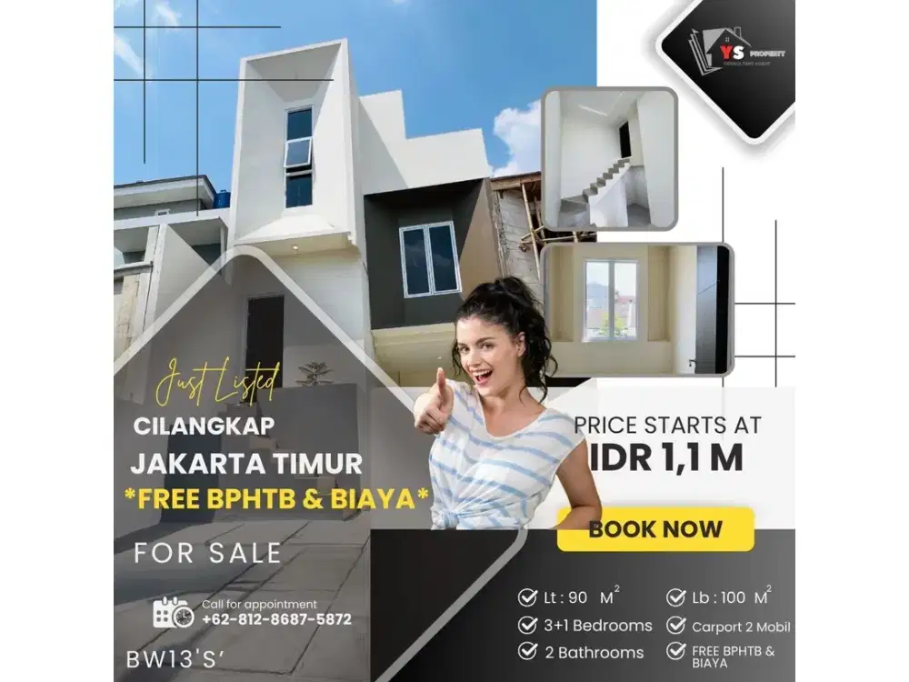 CILANGKAP JAKTIM RUMAH BARU 3 LT DP 0 BEBAS BIAYA BIAYA S