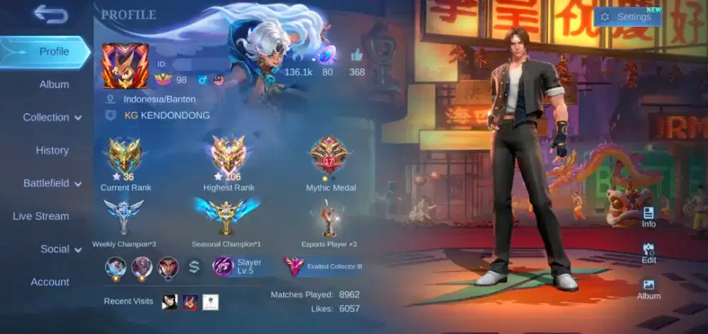 Akun mobile legends terhormat 3