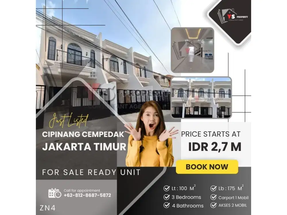 CIPINANG CEMPEDAK JAKTIM RUMAH CLASSIC MENAWAN READY UNIT ZN4