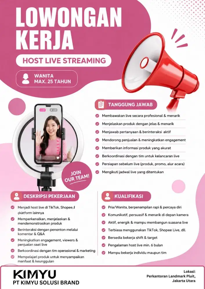 HOST LIVE STREAM (WANITA)