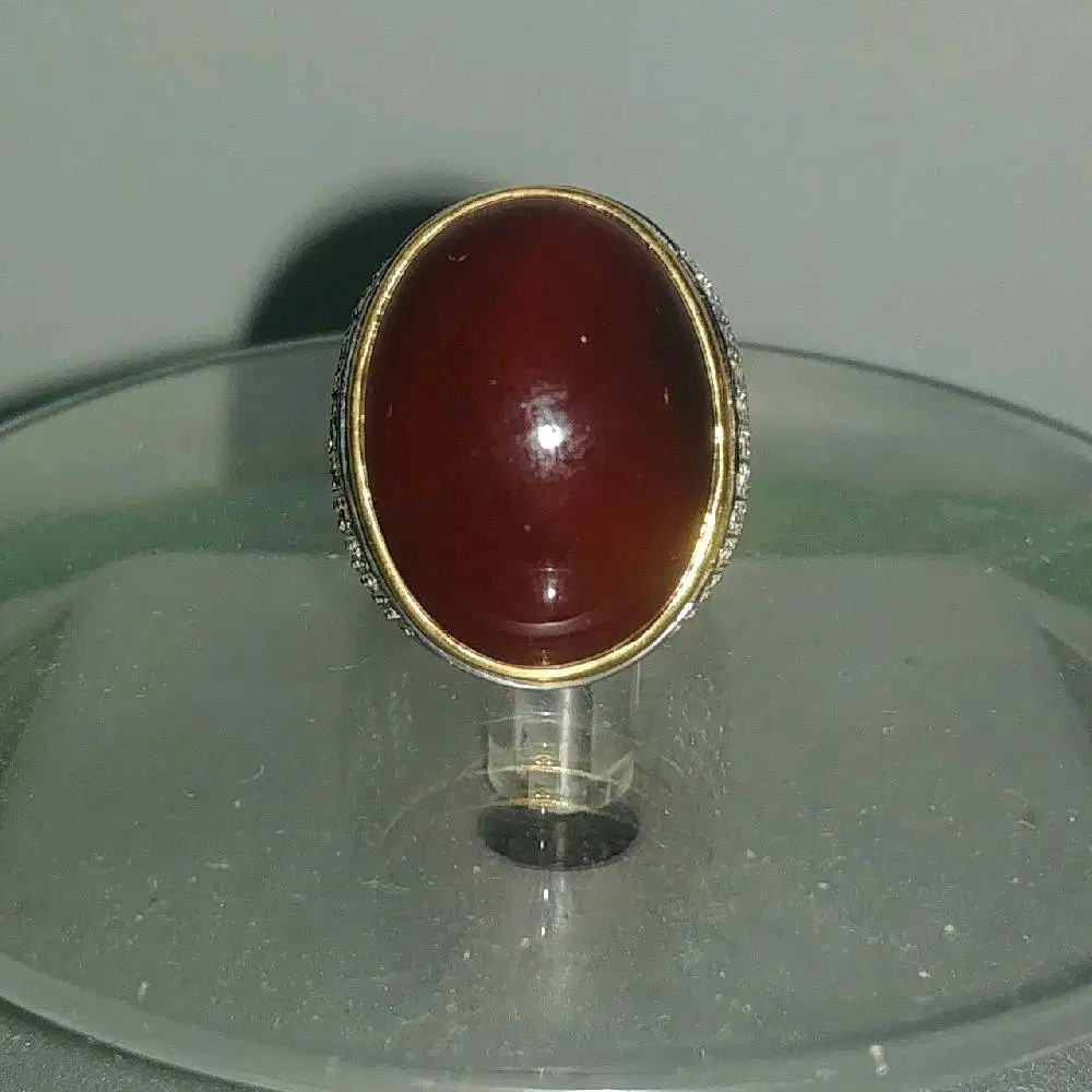 Cincin Yaman Kabdhi Hitam Pekat Premium Ring Perak 925 Original Yemen