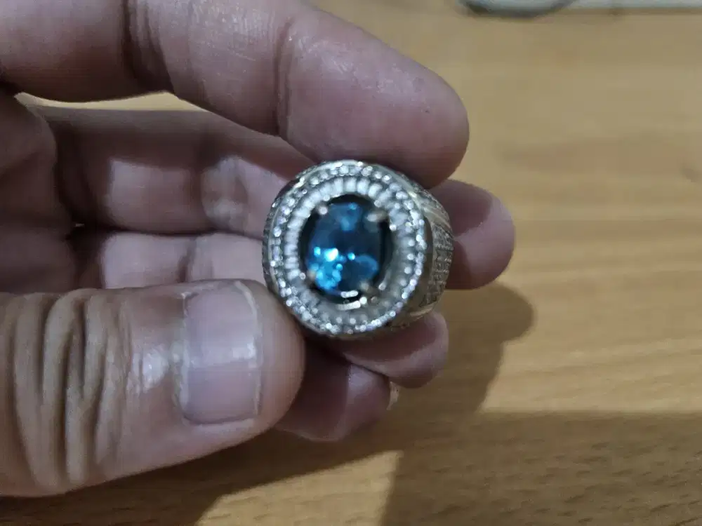 Jual cepat Blue zircon Natural beli di luar koleksi pribadi iket perak