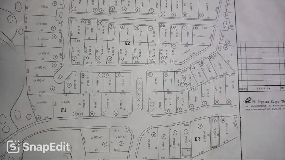 Dijual Kavling Raya Bukit Golf Blok F1 Citraland Utama Surabaya Barat