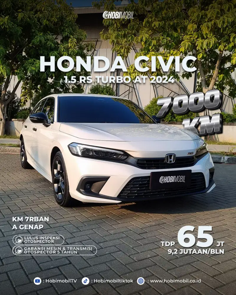 GARANSI MESIN TRANSMISI 5 TAHUN Honda Civic 1.5 turbo 2024 km 7rb