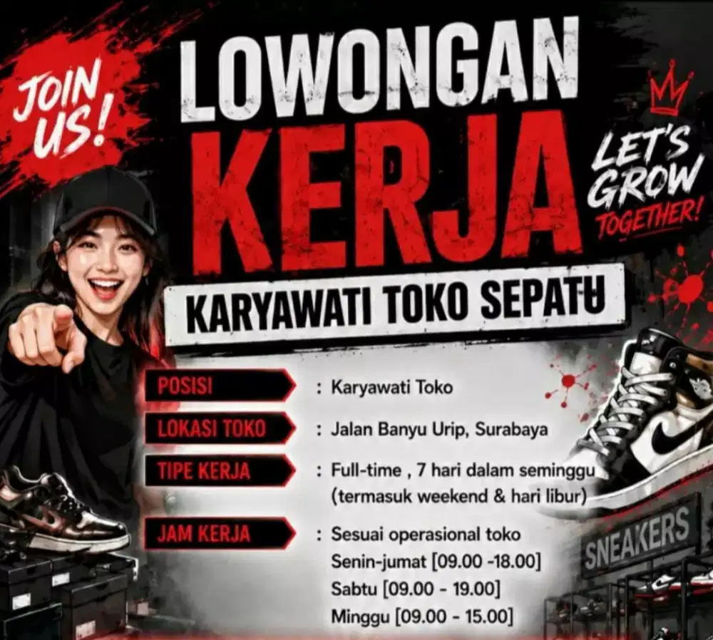 DIBUTUHKAN SEGERA KARYAWATI TOKO YG SERIUS BEKERJA