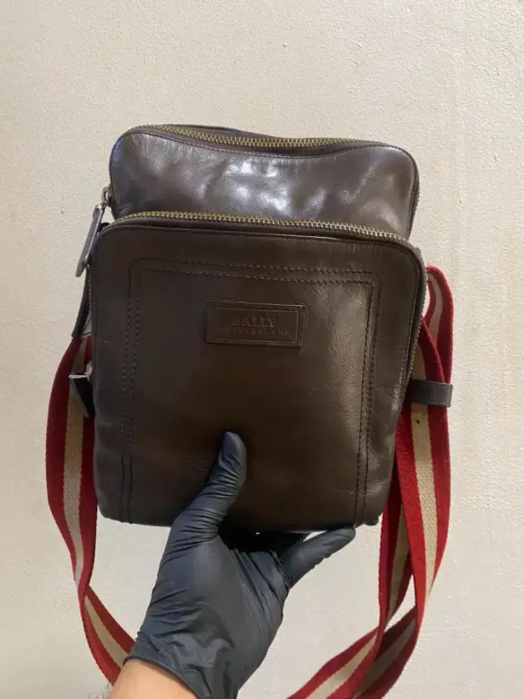 Tas selempang BALLY tolay mini brown leather original