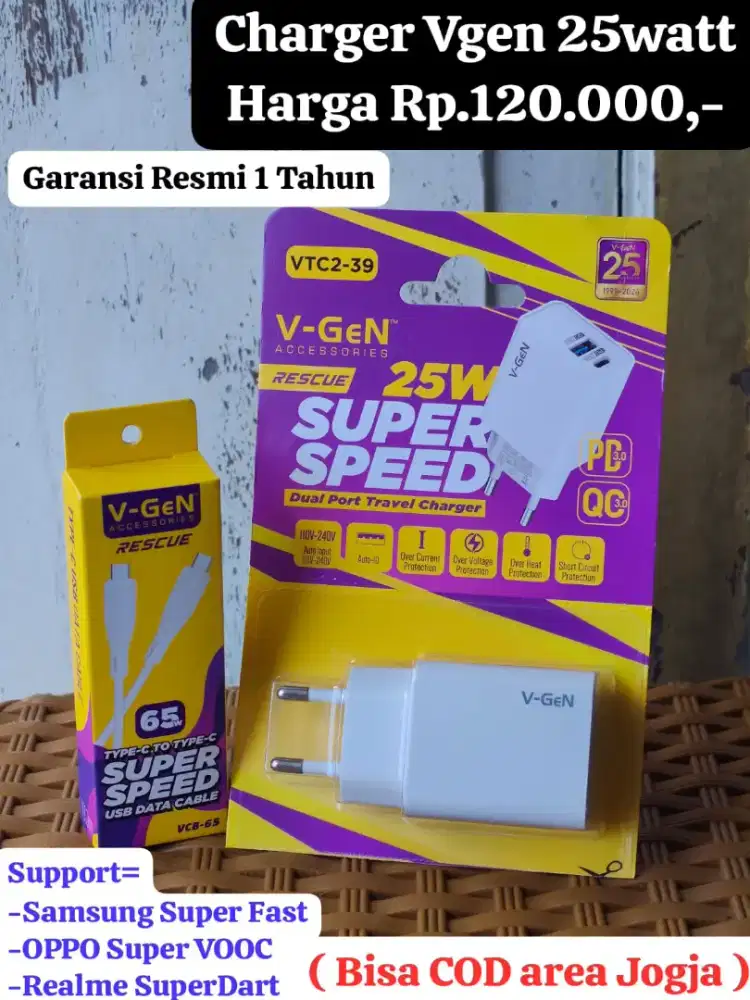 Charger Vgen 25watt Super Fast Charging Samsung