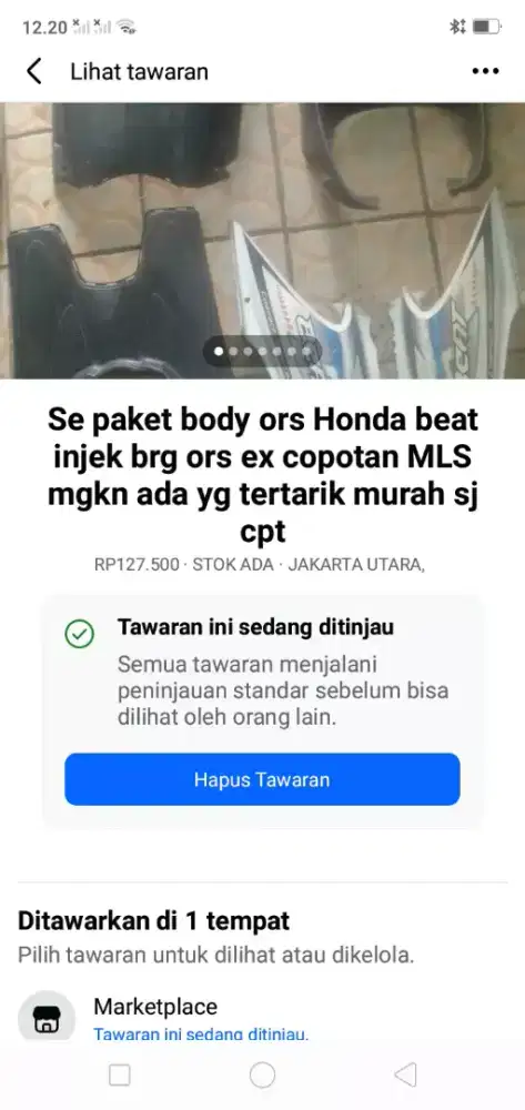 Se paket body ors Honda beat injek ex copotan MLS hrg murah sj cpt dpt