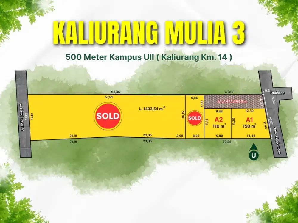 Tanah Terlaris Dekat Kampus UII, Siap Bangun dan SHM Pekarangan