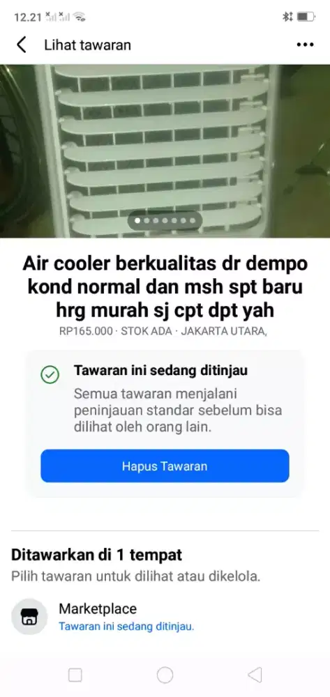 Air cooler berkualitas dr dempo kond normal spt baru murah sj cpt dpt