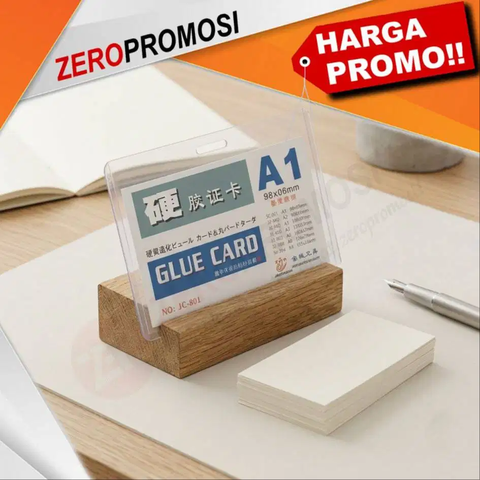 Card Case Mika Plastik A1 Horizontal Holder ID Card Transparan
